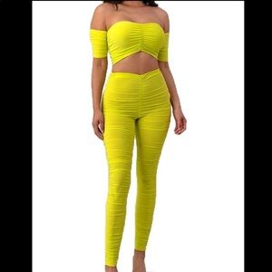 Neon yellow 2 piece